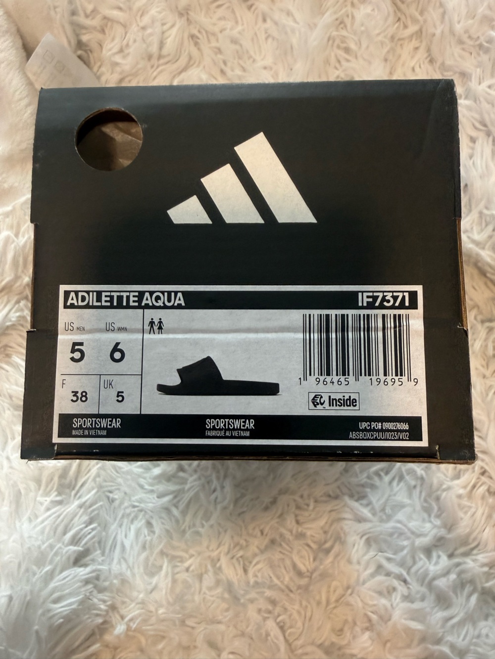 adidas Adilette Aqua Black Slide Sandals